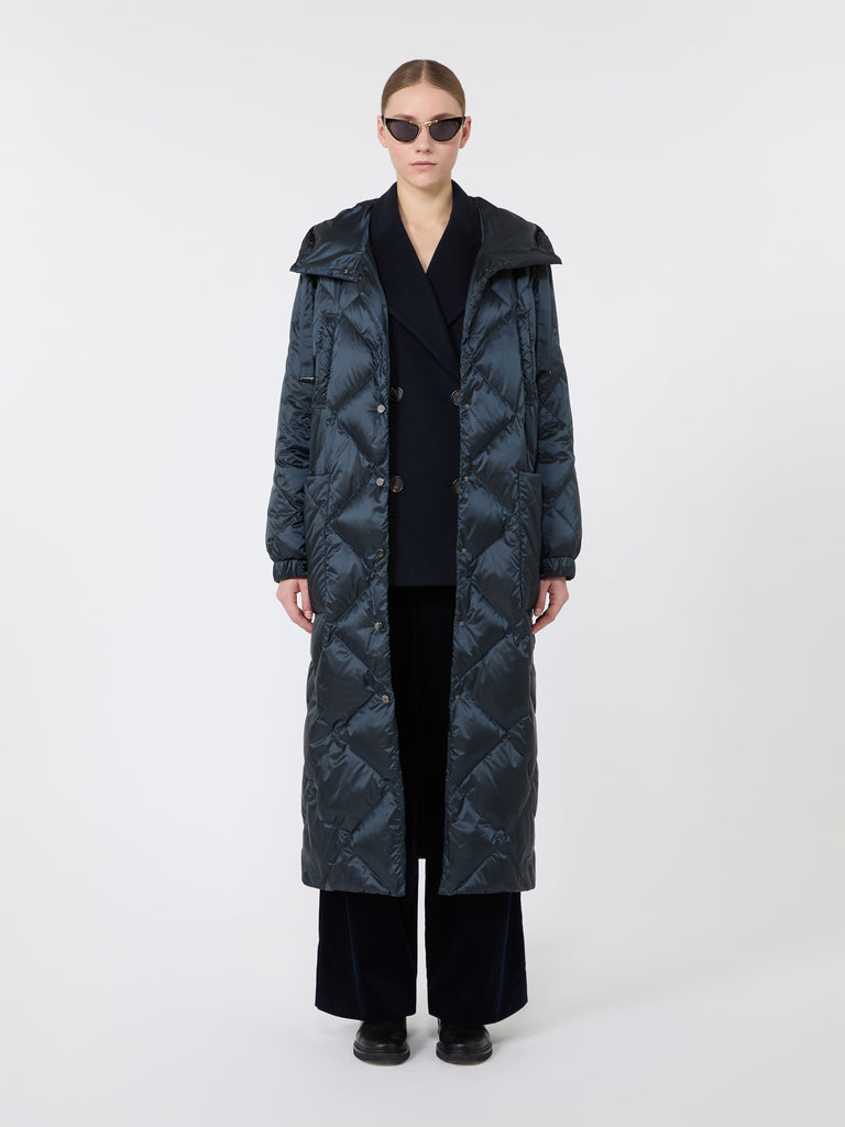 max mara long puffer in quilted water-repellent fabric