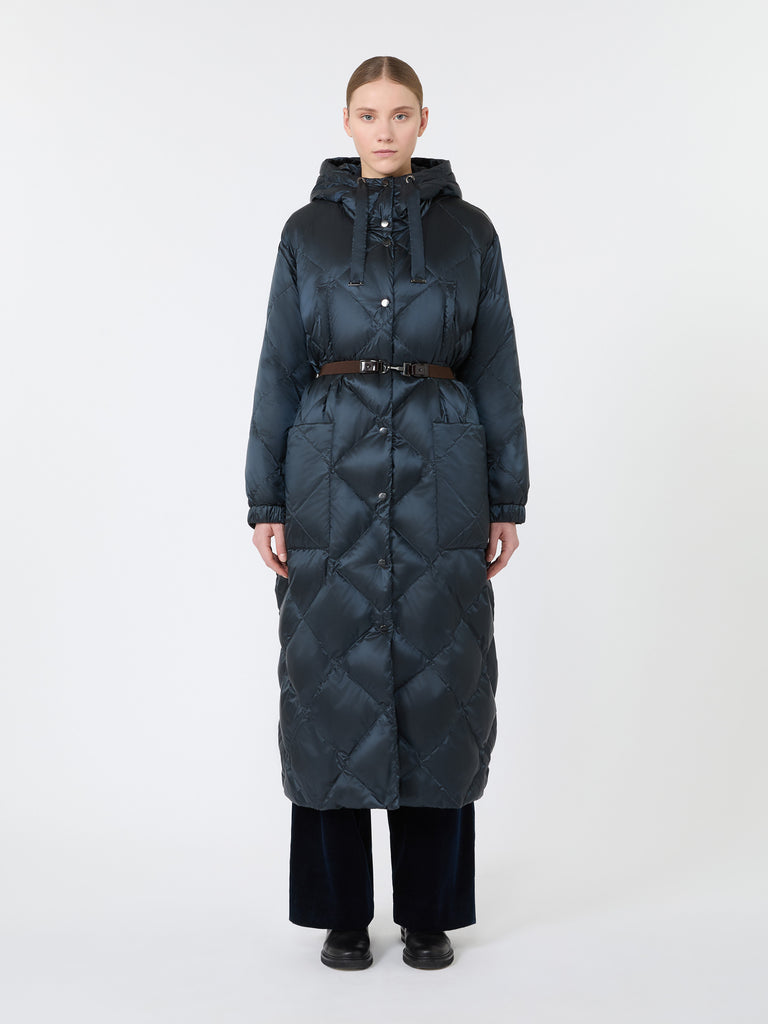 max mara long puffer in quilted water-repellent fabric