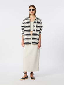 Straight-Fit Scuba Jersey Skirt for Women - Beige - Max Mara UAE