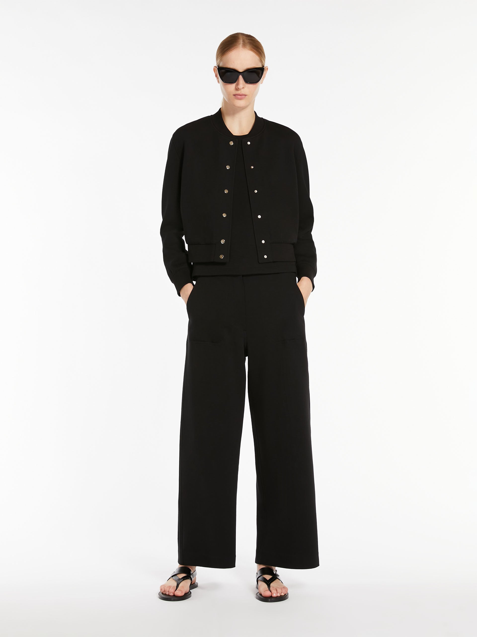 Straight-fit scuba jersey trousers