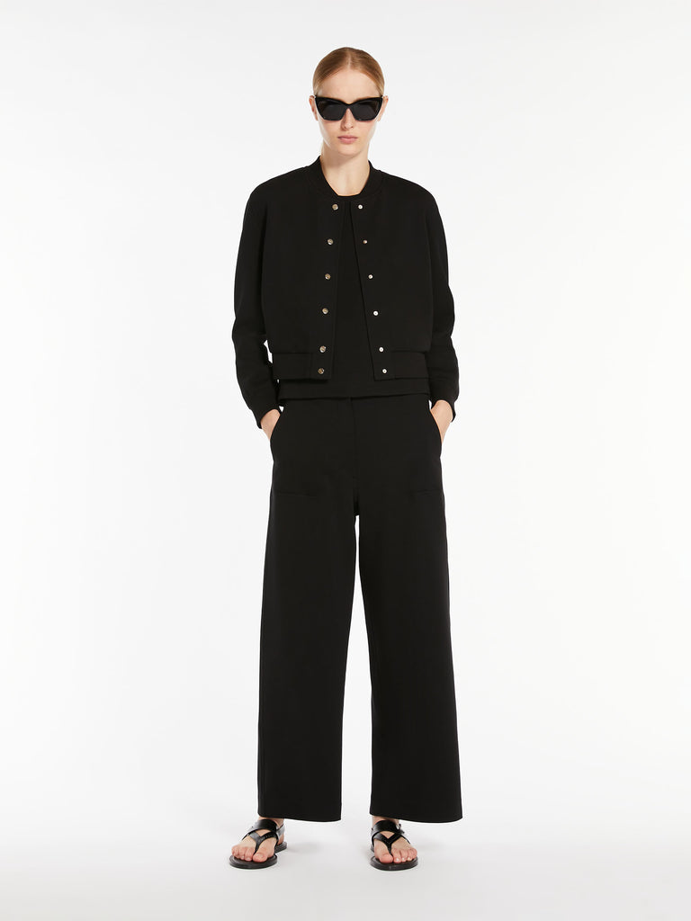 Straight-fit scuba jersey trousers