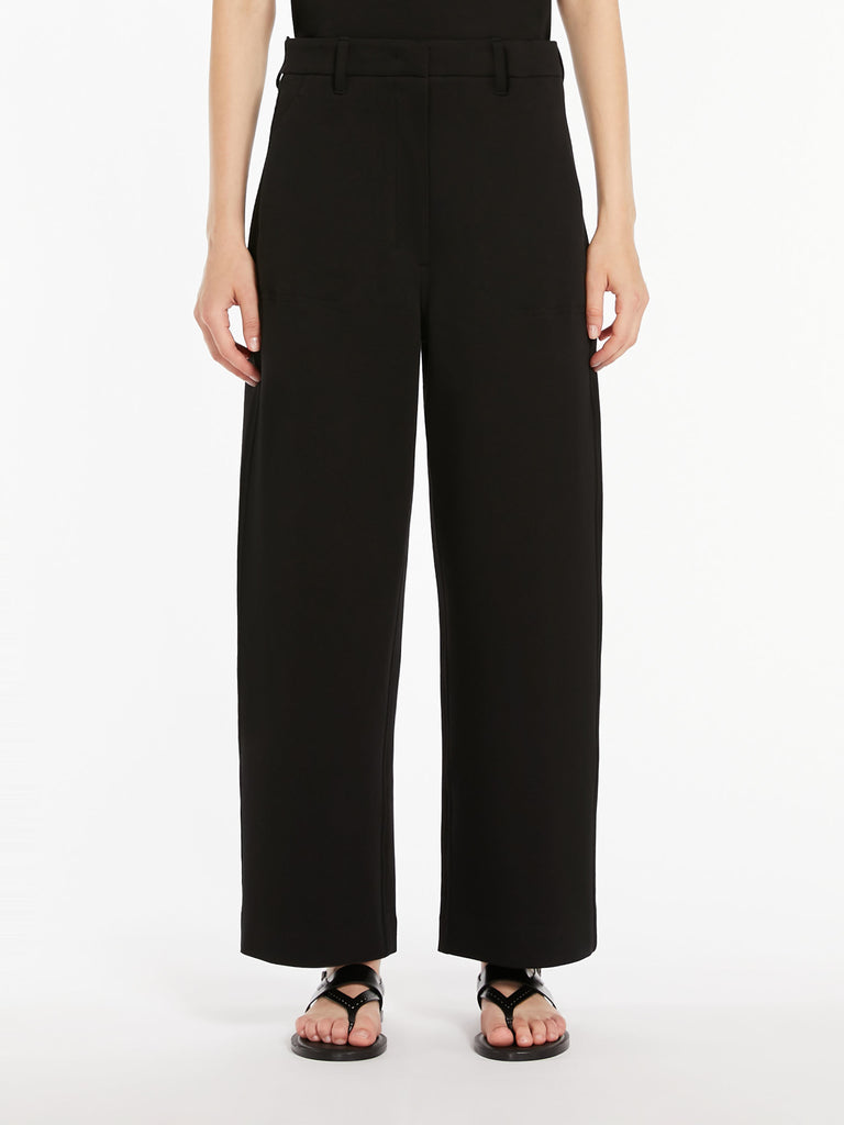 Straight-fit scuba jersey trousers