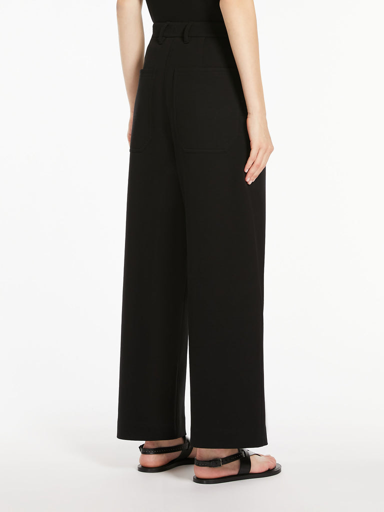 Straight-fit scuba jersey trousers