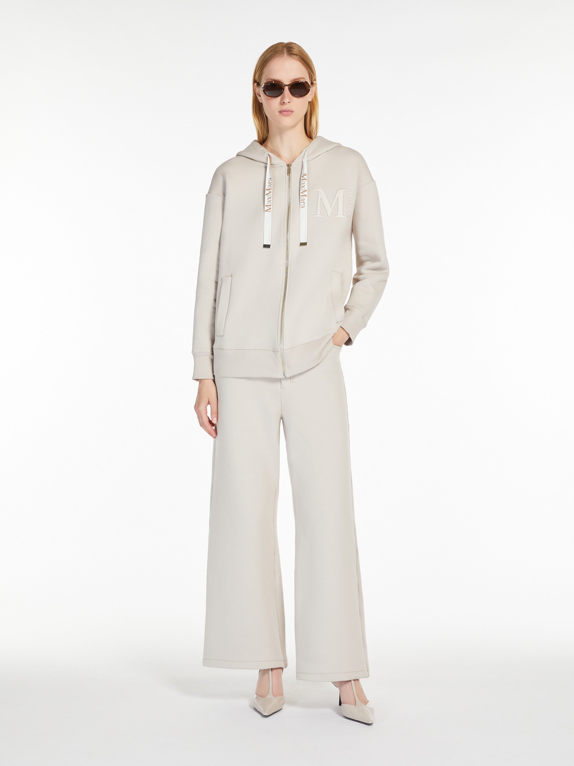 Wide jersey trousers