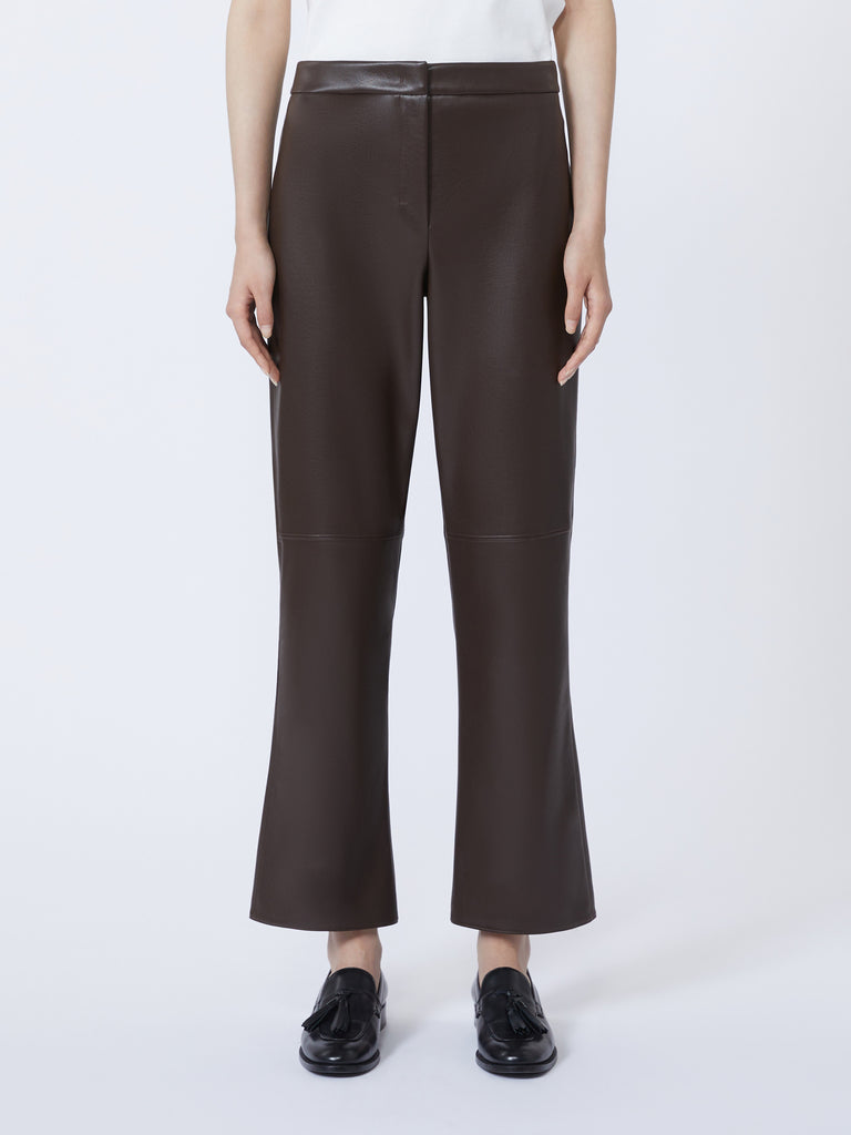 max mara slim-fit coated fabric trousers
