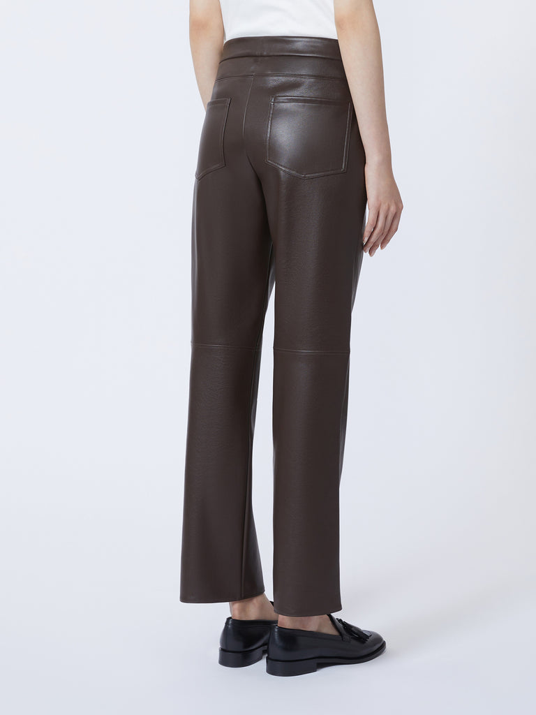 max mara slim-fit coated fabric trousers