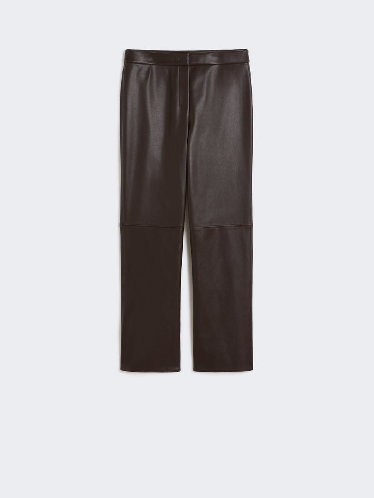 max mara slim-fit coated fabric trousers