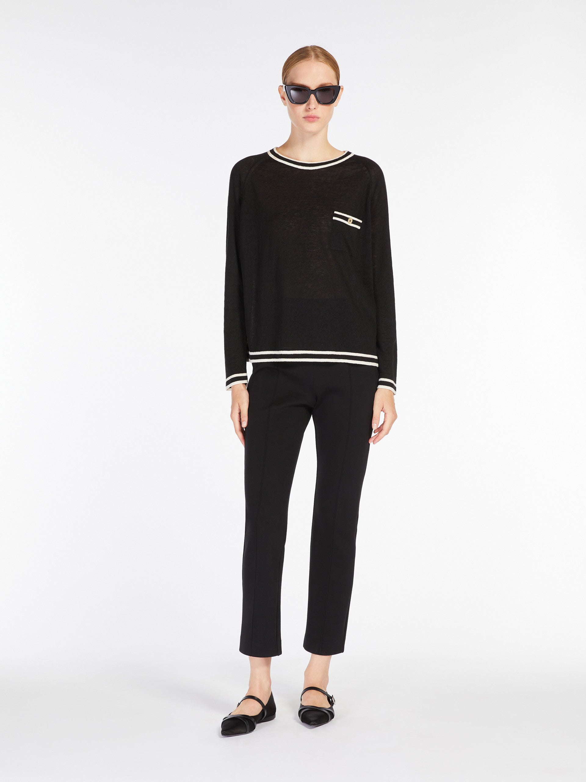 Scuba Jersey Trousers for Women - Black - Max Mara UAE