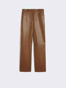Coated Fabric Trousers for Women - Tobacco - Max Mara UAE
