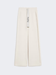 Wide-Fit Jersey Trousers for Women - Ecru - Max Mara UAE