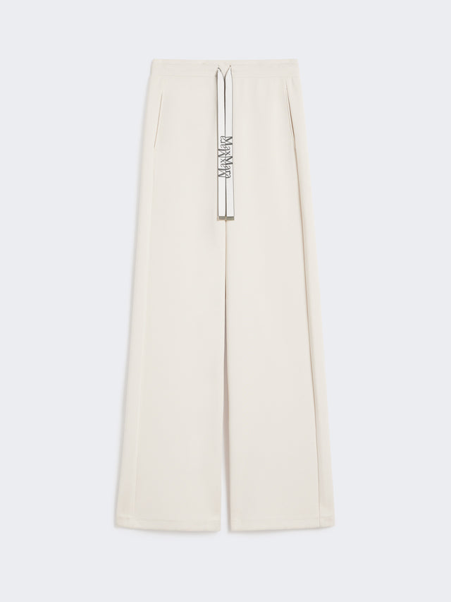 Wide-Fit Jersey Trousers for Women - Ecru - Max Mara UAE