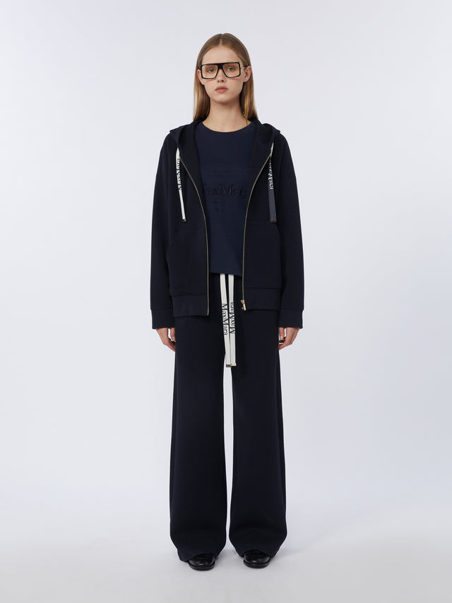 max mara wide-fit jersey trousers for women