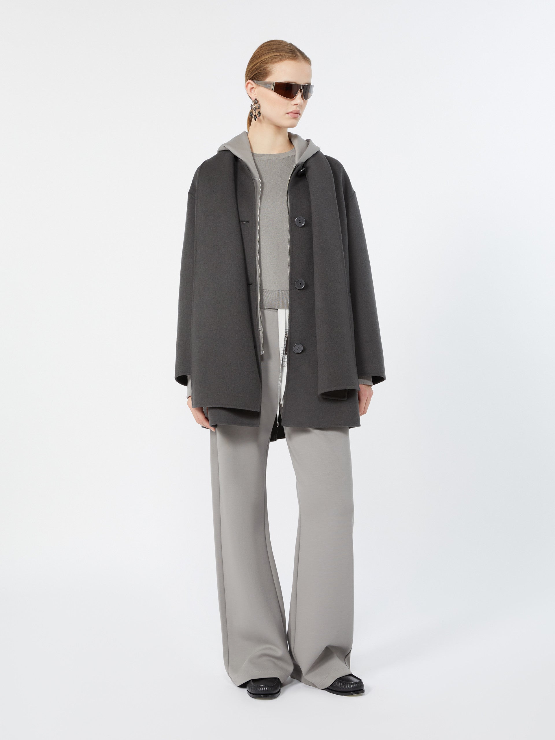 max mara wide double jersey trousers for women