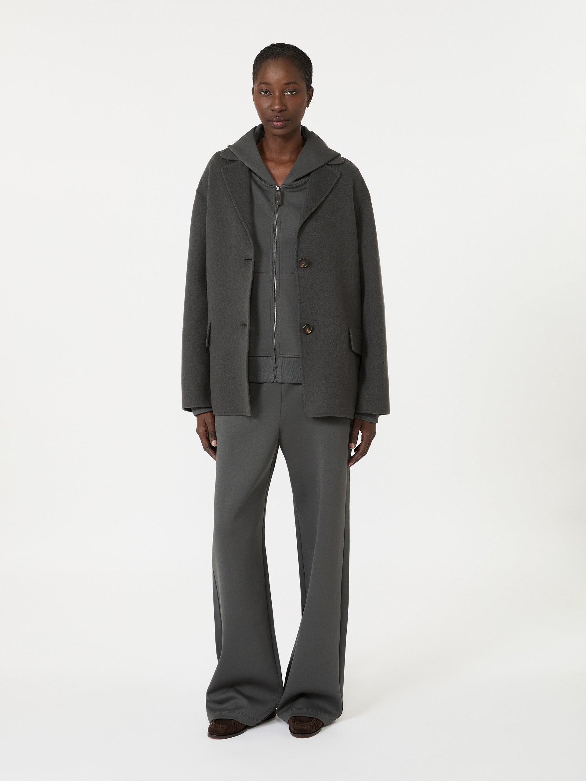 max mara wide double jersey trousers for women