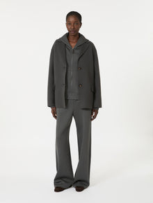 Wide Double Jersey Trousers for Women - Dark Grey - Max Mara UAE