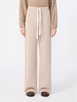 Wide Double Jersey Trousers for Women - Beige - Max Mara UAE