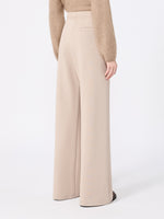Wide Double Jersey Trousers for Women - Beige - Max Mara UAE
