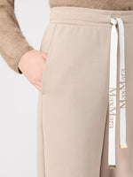 Wide Double Jersey Trousers for Women - Beige - Max Mara UAE