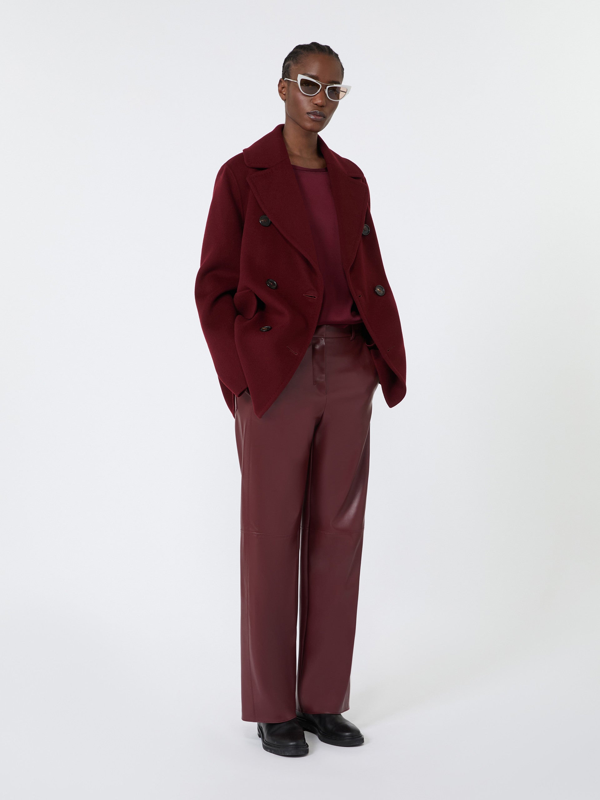 max mara regular coated jersey trousers for women