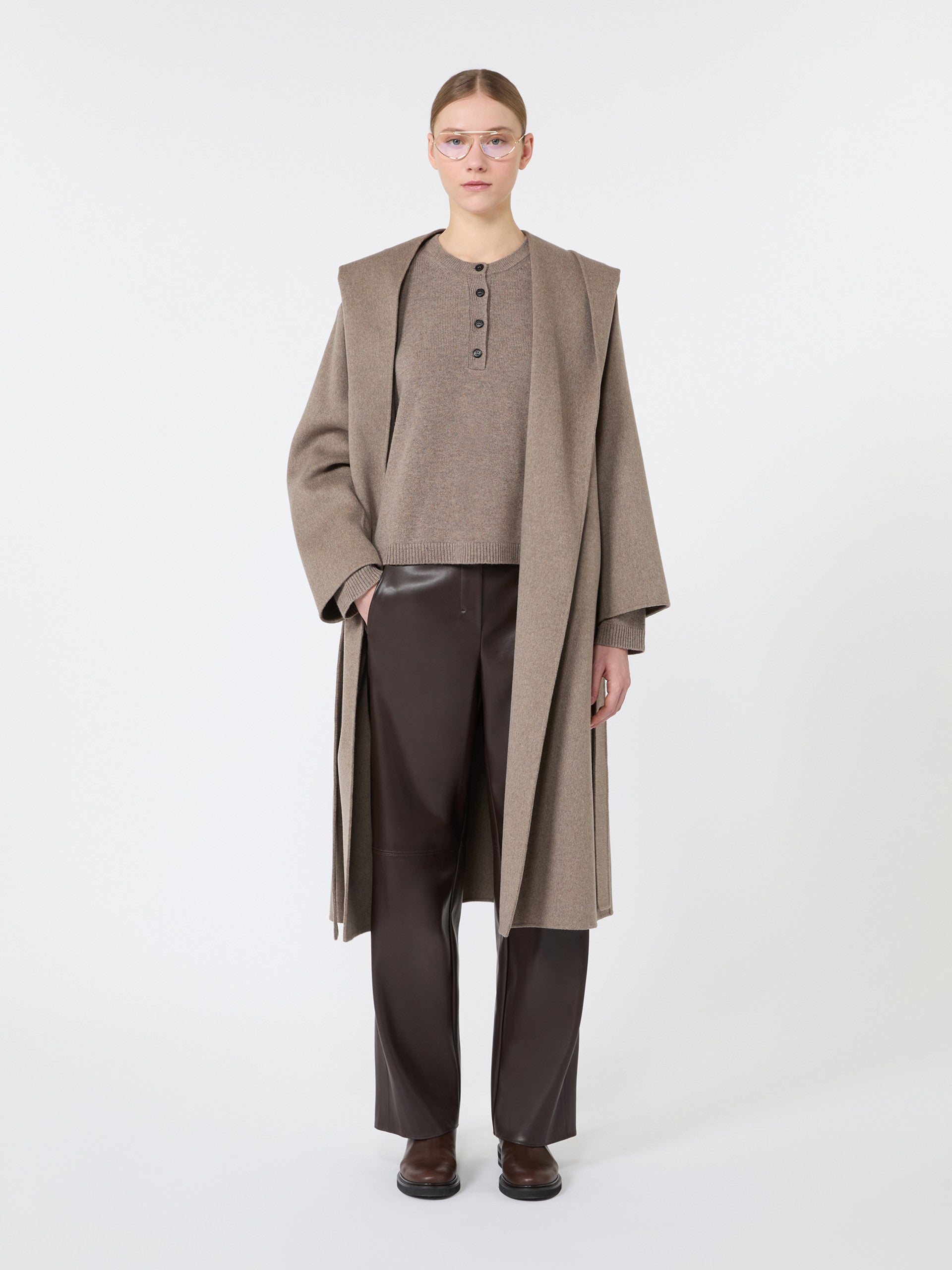 max mara regular coated jersey trousers for women