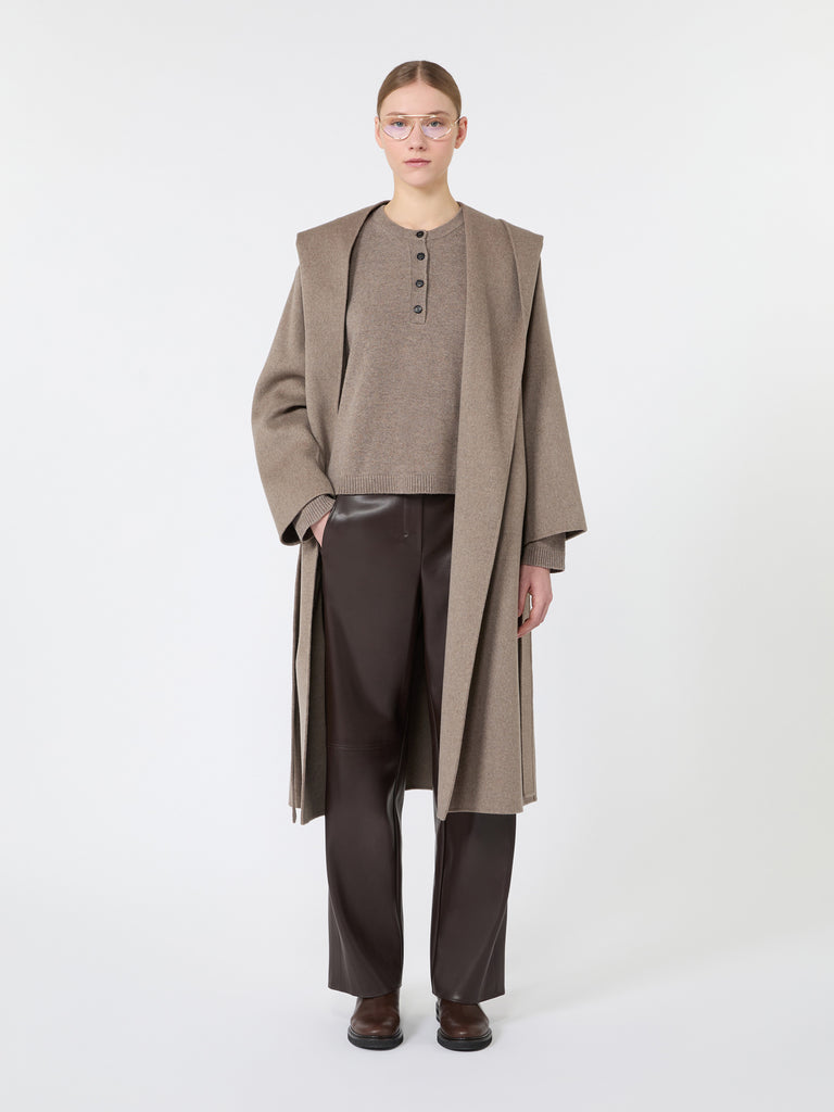 max mara regular coated jersey trousers