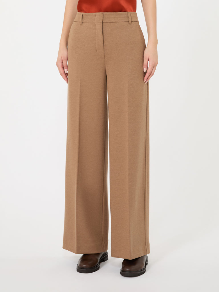 max mara wool and cotton micro-piqué trousers