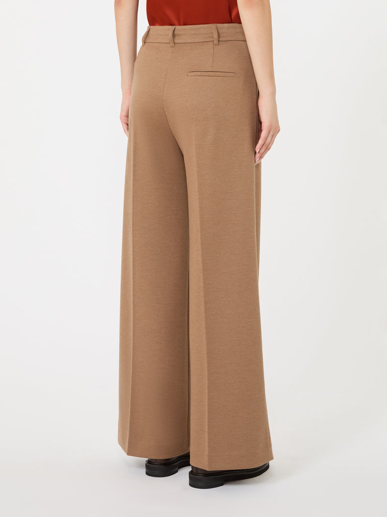 max mara wool and cotton micro-piqué trousers