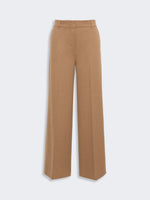 max mara wool and cotton micro-piqué trousers for women