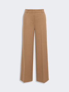 max mara wool and cotton micro-piqué trousers for women