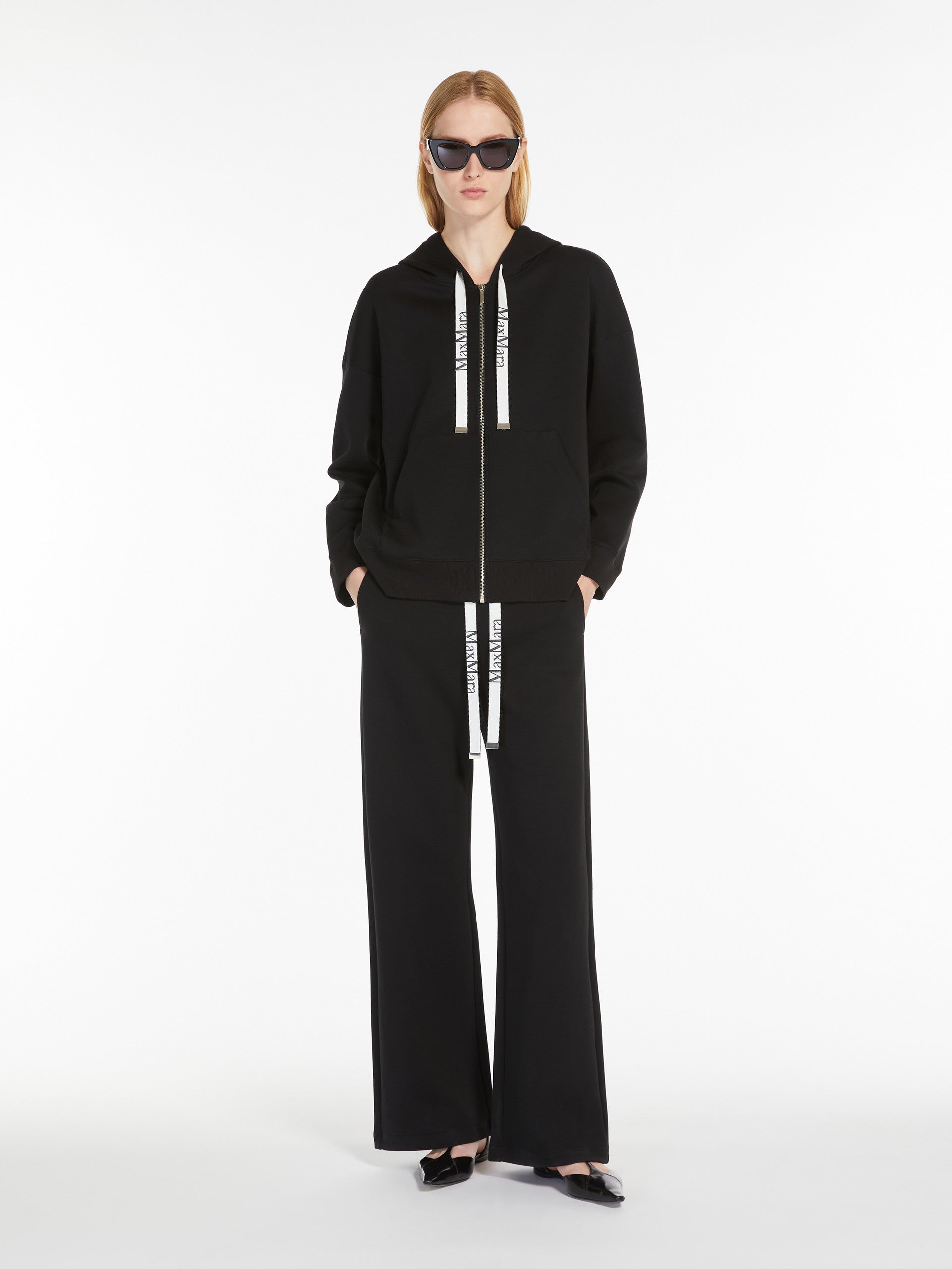 Technical Cotton Jersey Sweatshirt for Women - Black - Max Mara UAE