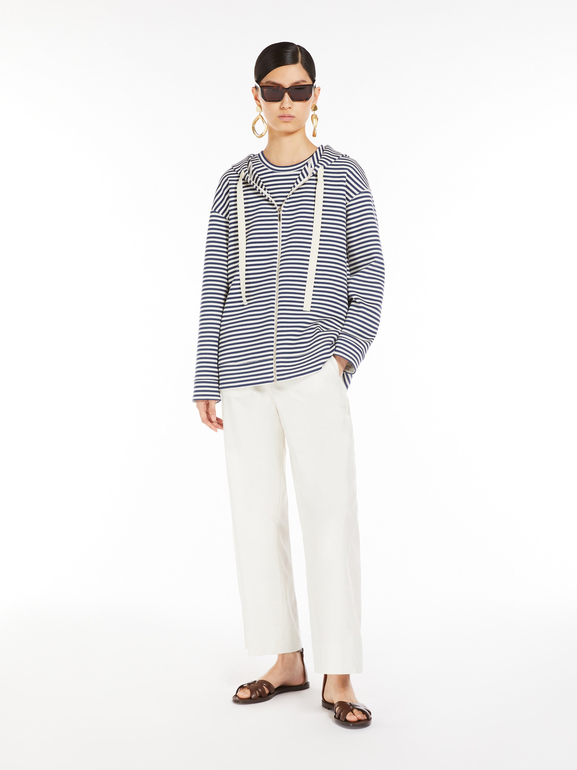 Scuba Jersey Hoodie for Women - Ecru - Max Mara UAE