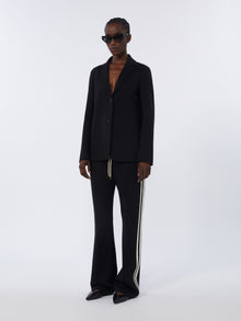Single-Breasted Scuba Jersey Jacket for Women - Black - Max Mara UAE