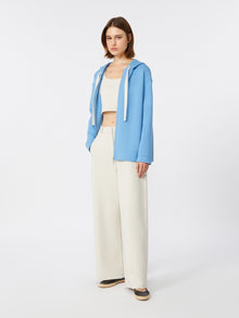 Scuba Jersey Logo Sweatshirt for Women - Turquoise - Max Mara UAE