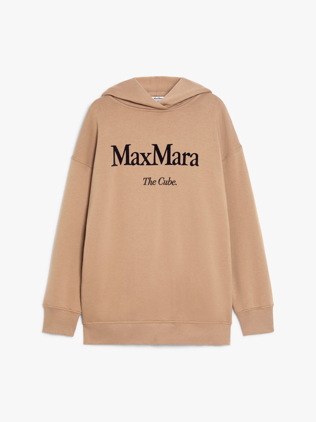 Cotton Jersey Logo Sweatshirt for Women - Camel - Max Mara UAE
