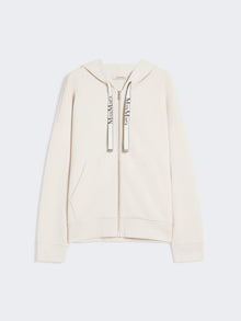 Technical Jersey Zip-Up Sweatshirt for Women - Ecru - Max Mara UAE