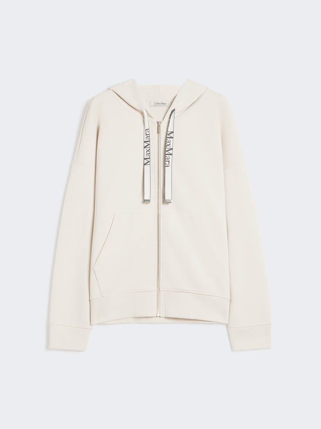 Technical Jersey Zip-Up Sweatshirt for Women - Ecru - Max Mara UAE