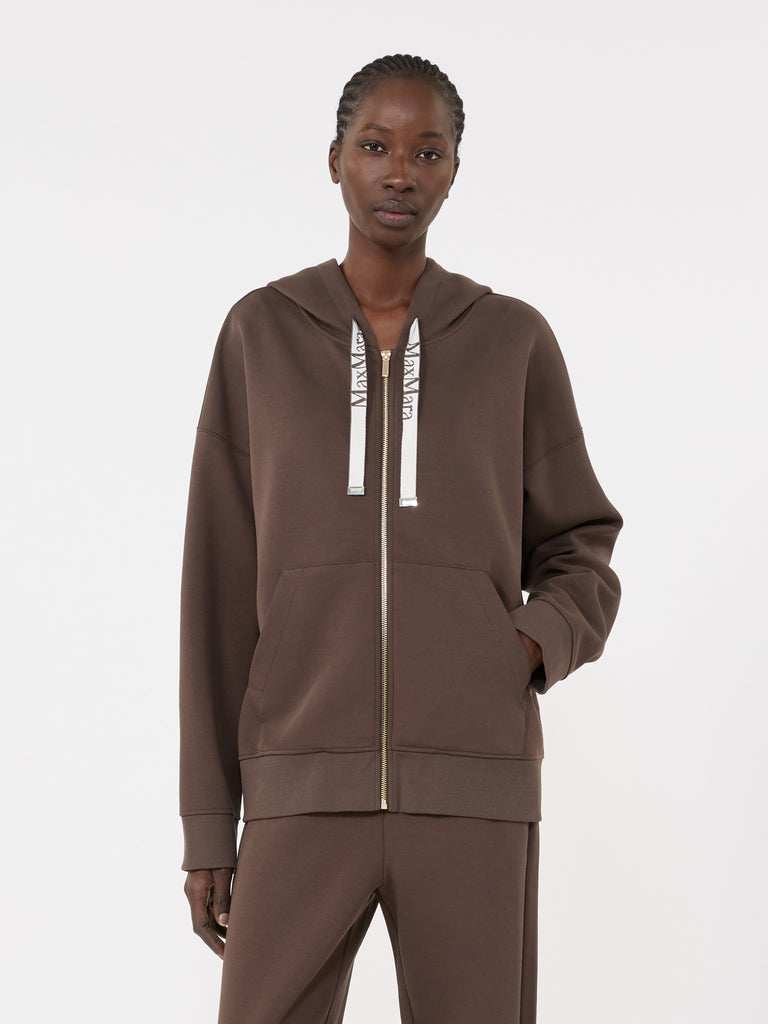 max mara technical jersey zip-up sweatshirt