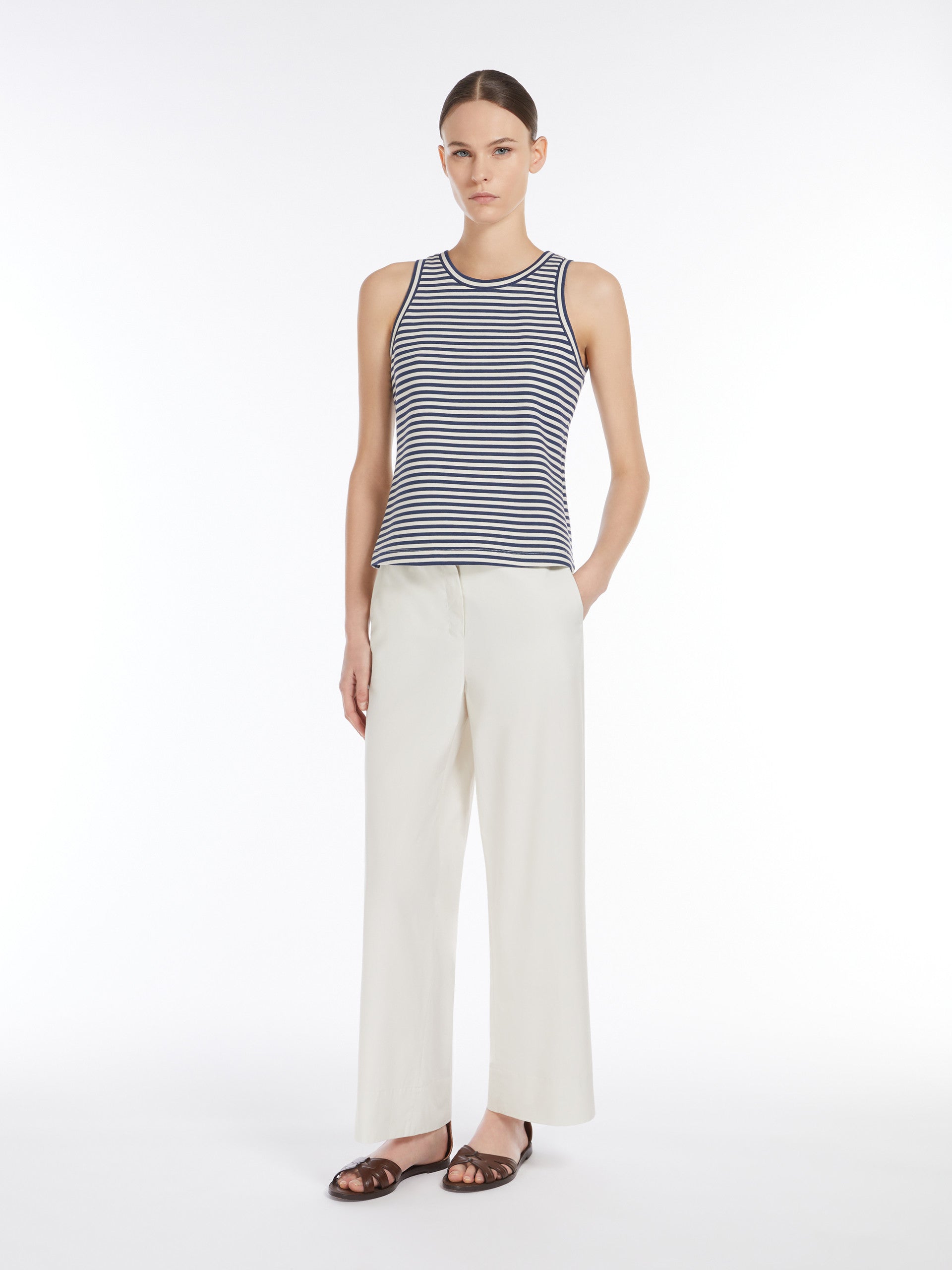 Regular-Fit Scuba Jersey Top for Women - Ecru - Max Mara UAE