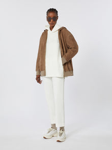 Oversized Cotton Jersey Sweatshirt for Women - White - Max Mara UAE