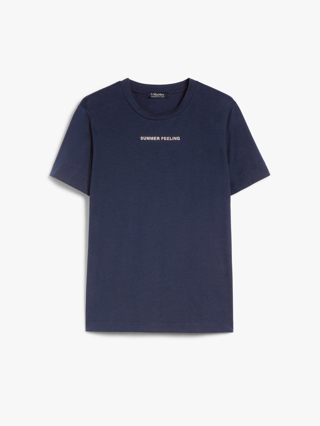 Short-Sleeved Jersey T-Shirt for Women - Navy - Max Mara UAE