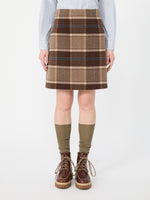 max mara short checked wool skirt for women