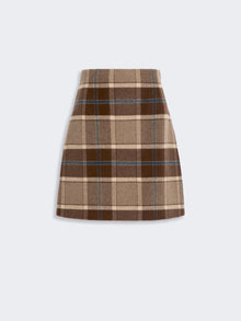 max mara short checked wool skirt for women