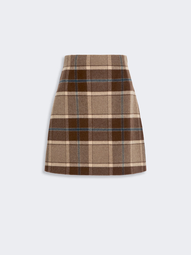 max mara short checked wool skirt for women