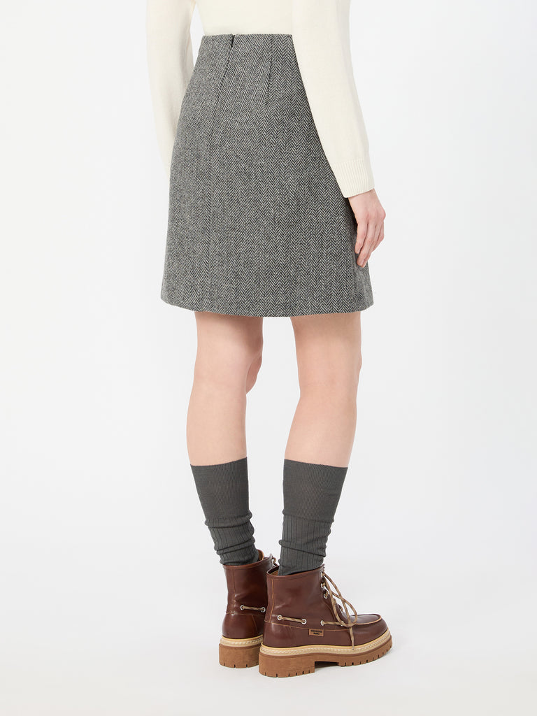 max mara wool blend short skirt