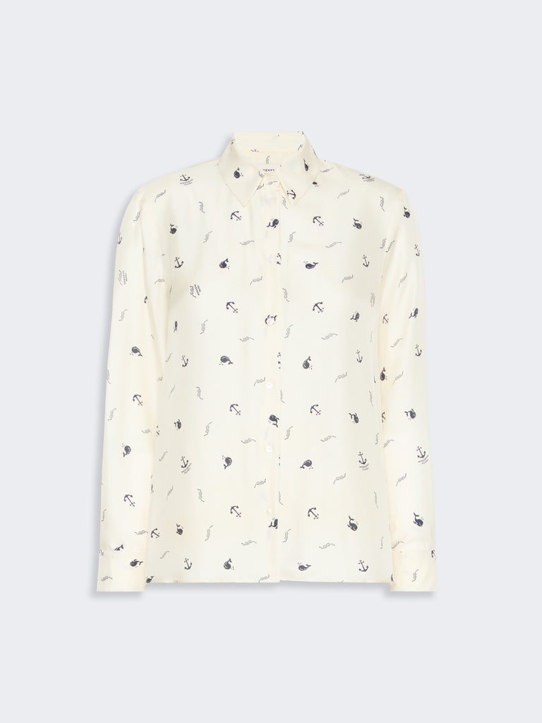max mara printed silk shirt