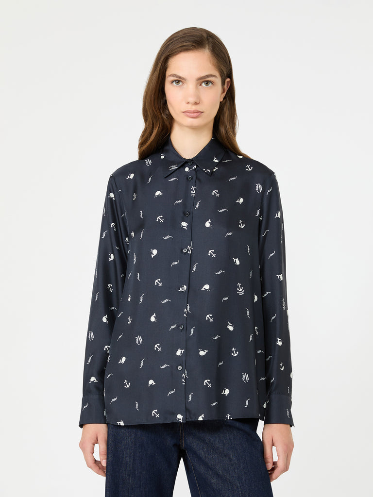 max mara printed silk shirt