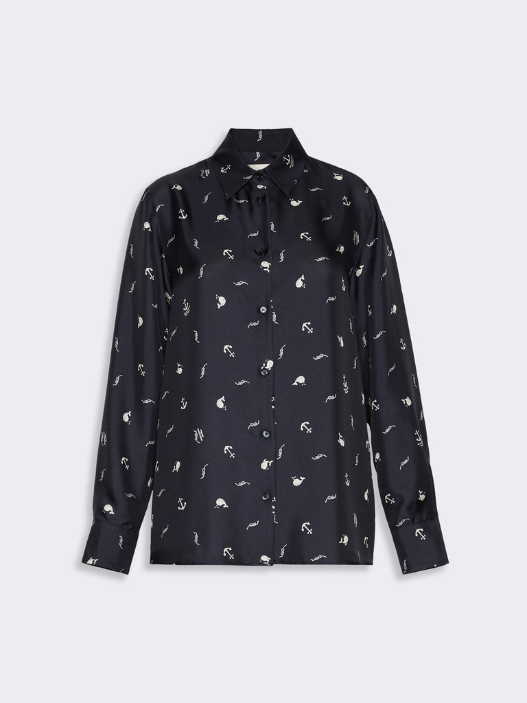 max mara printed silk shirt