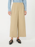 max mara flared cotton gabardine trousers for women