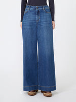 max mara cotton denim wide-leg jeans for women
