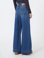 max mara cotton denim wide-leg jeans for women